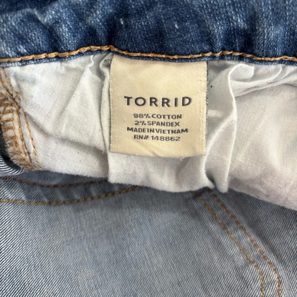 Torrid Plus Size Distressed Long Denim Shorts